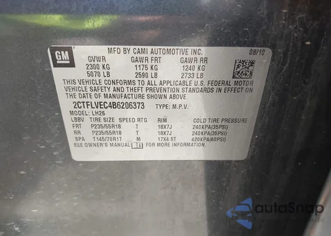 2011 GMC Terrain Slt-1 from USA, damaged, VIN 2CTFLVEC4B6206373